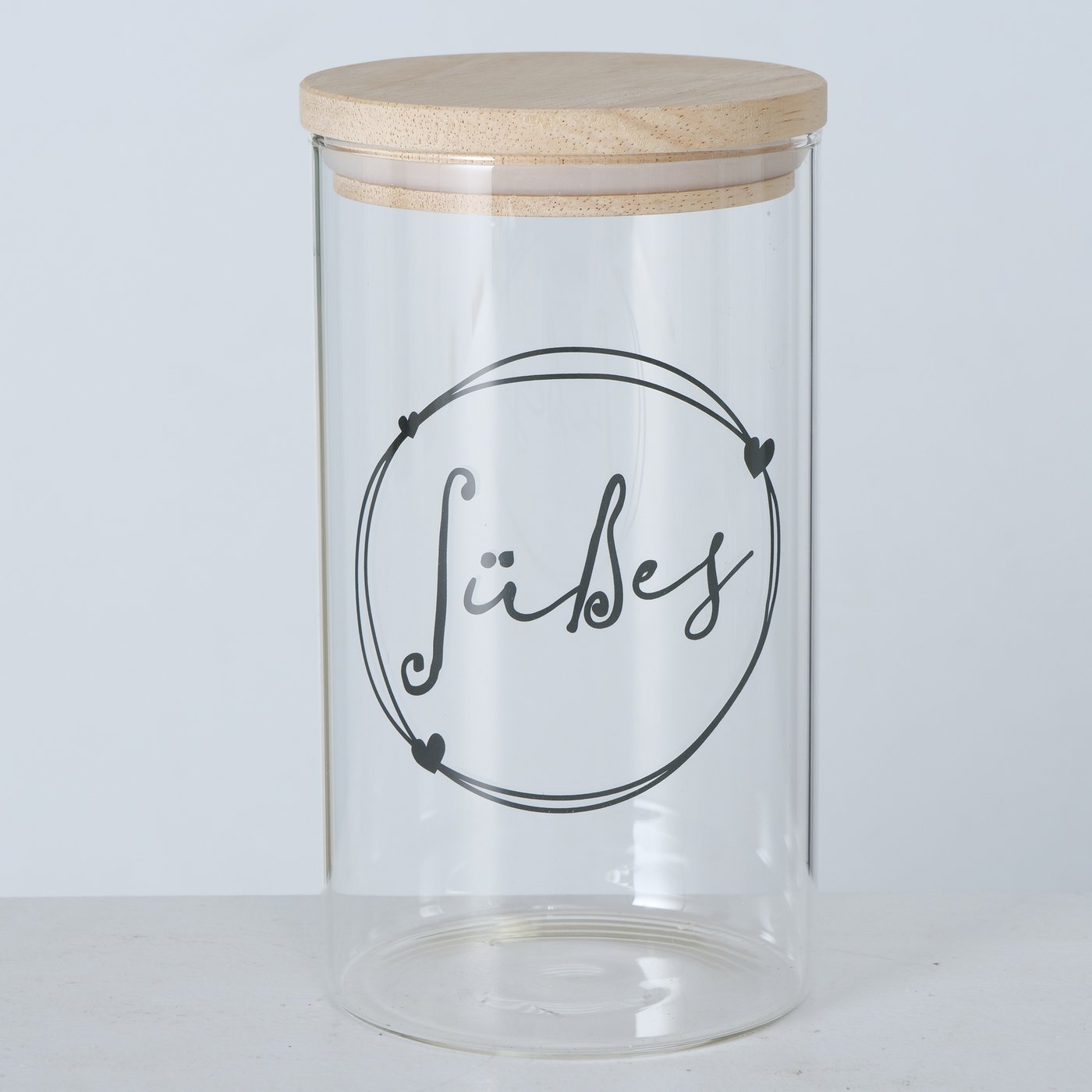 Vorratsglas-Set mit Holzdeckel, Textil 3-tlg. | Event Markt | Vasen