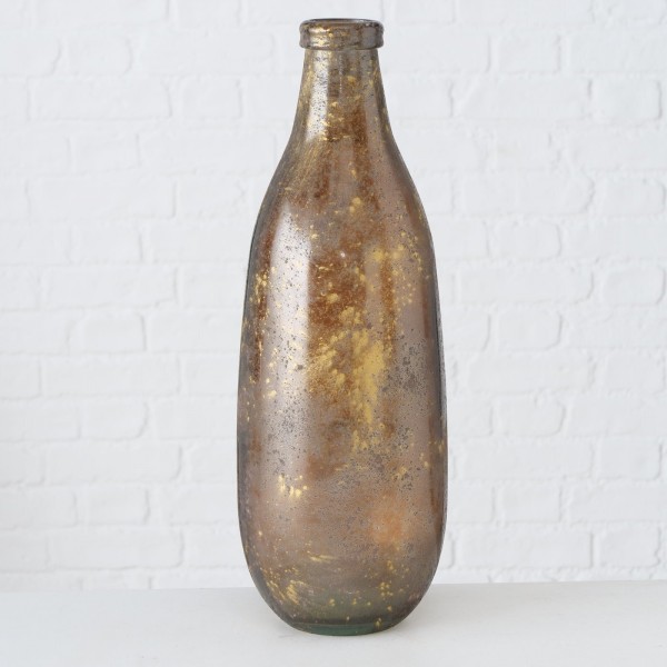 Vase GARVI aus recyceltem Glas, braun/gold