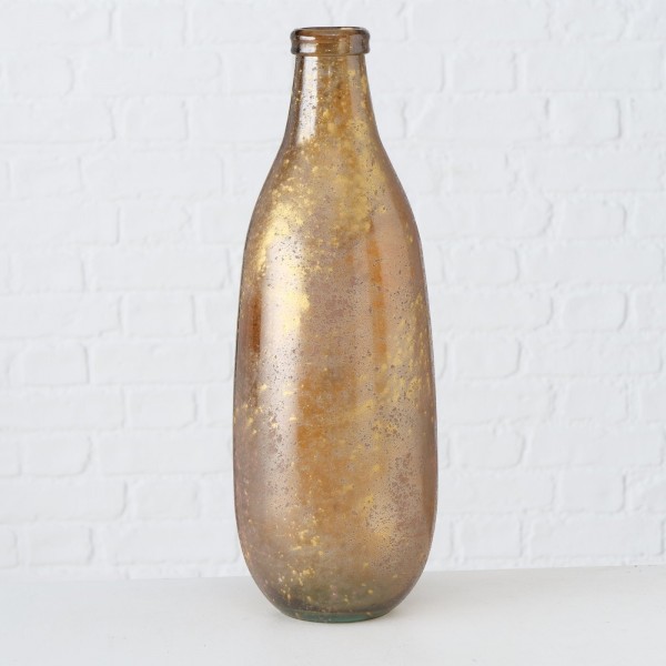 Vase GARVI aus recyceltem Glas, hellbraun/gold